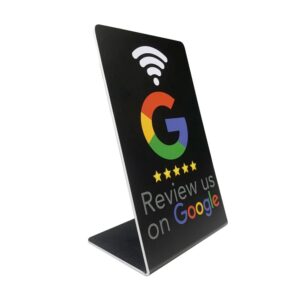 nfc google review stand black